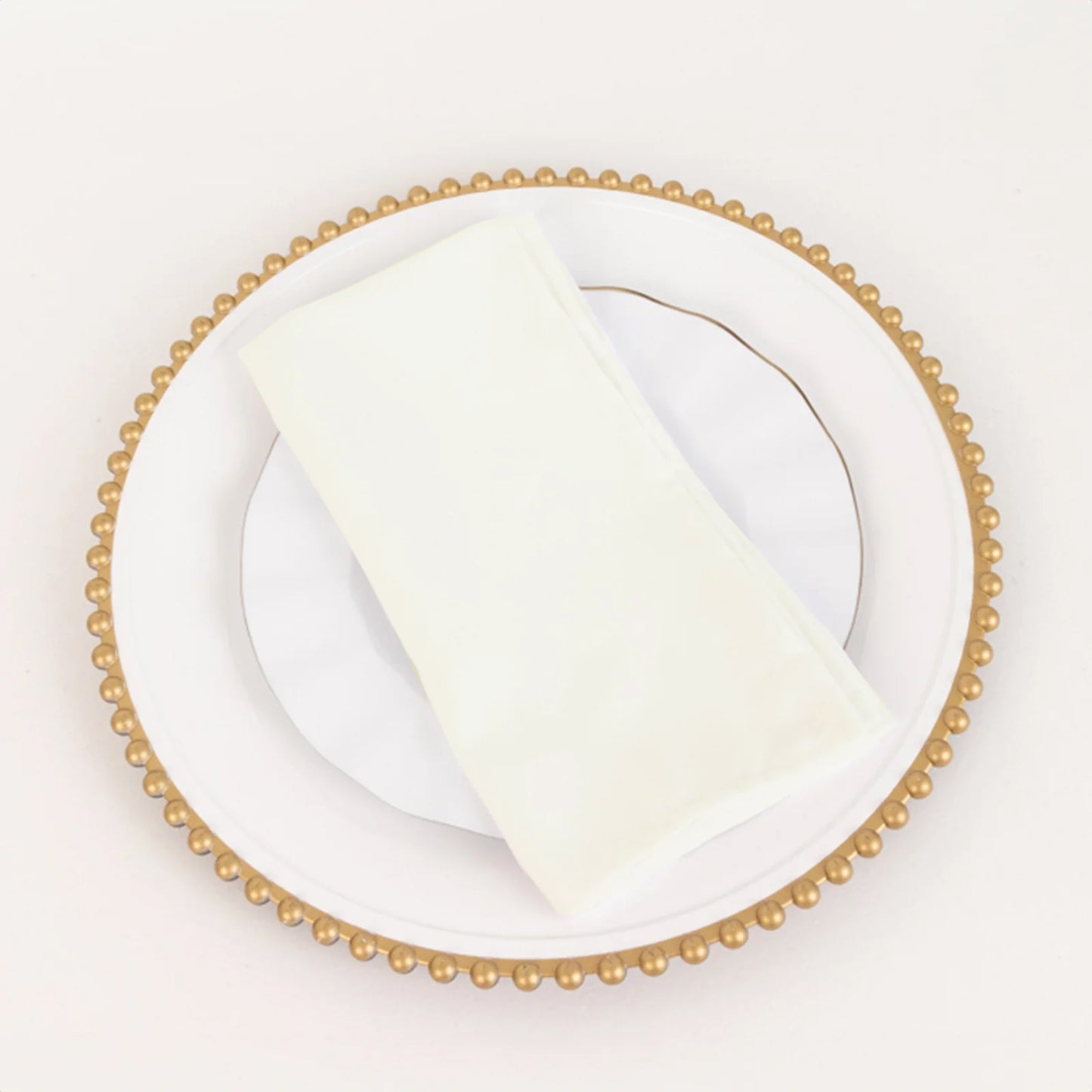 5 Pack Ivory Cotton Blend Cloth Napkins, Washable Reusable Table Dinner Napkins - 20"x20"
