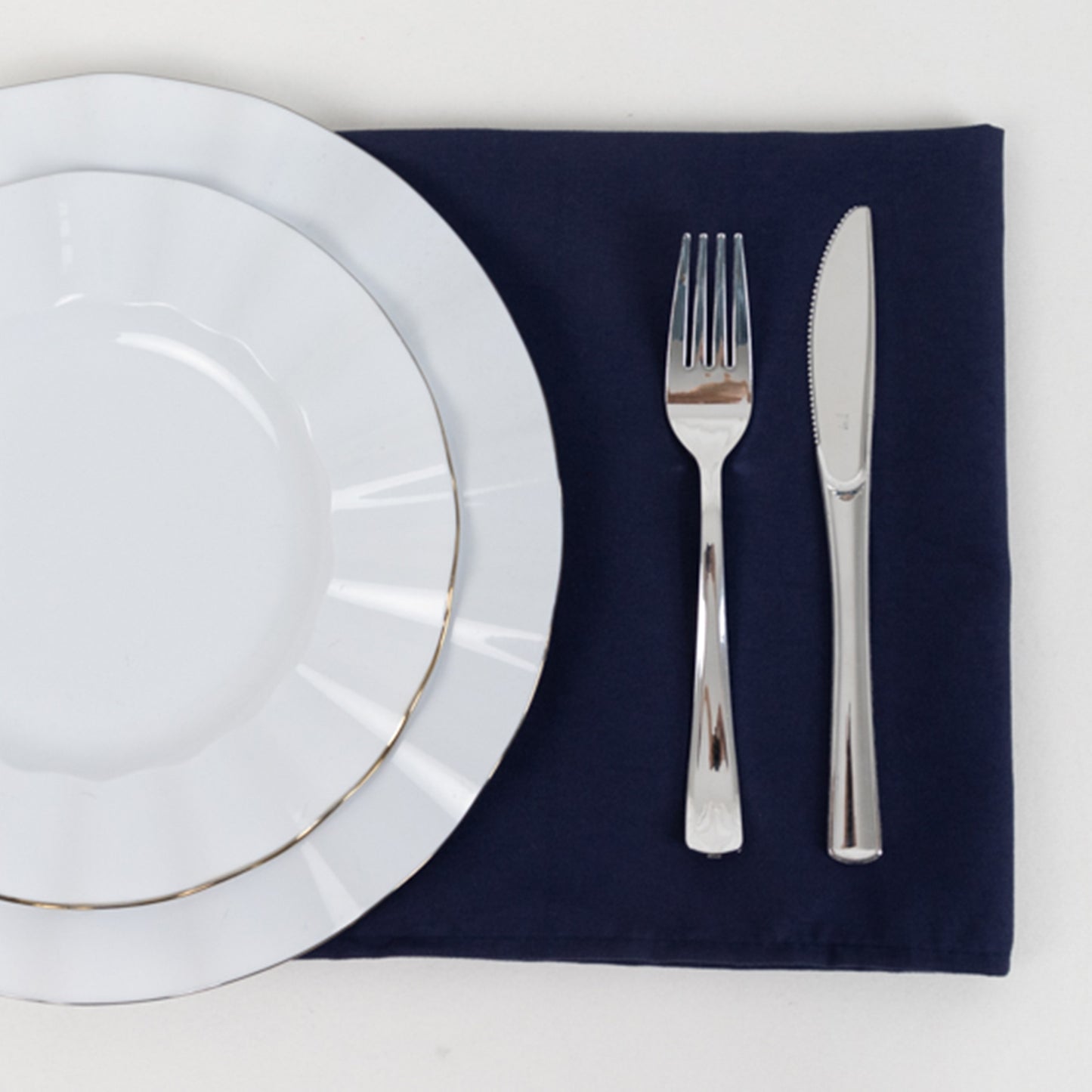 5 Pack Navy Blue Cotton Blend Cloth Napkins, Washable Reusable Table Dinner Napkins - 20"x20"