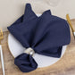 5 Pack Navy Blue Cotton Blend Cloth Napkins, Washable Reusable Table Dinner Napkins - 20"x20"