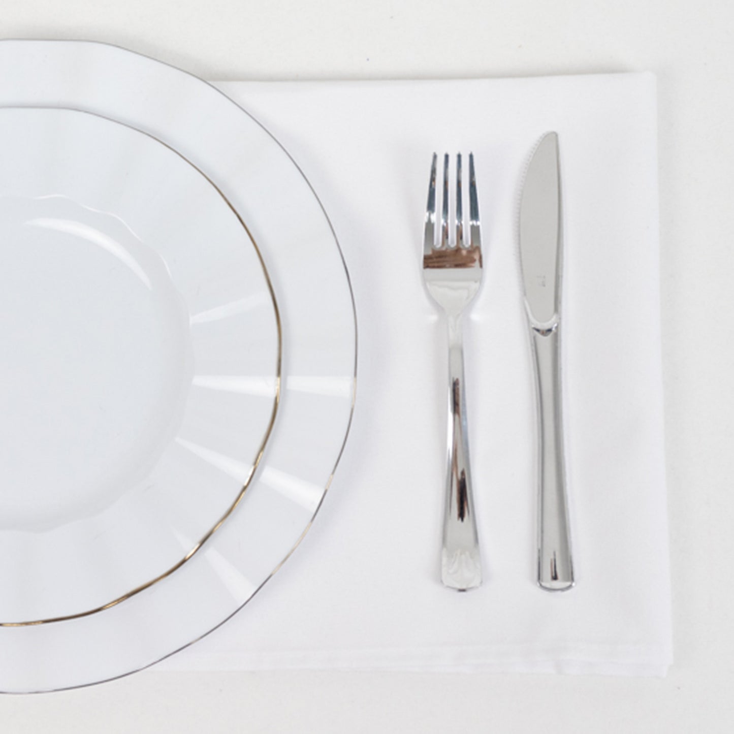 5 Pack White Cotton Blend Cloth Napkins, Washable Reusable Table Dinner Napkins - 20"x20"