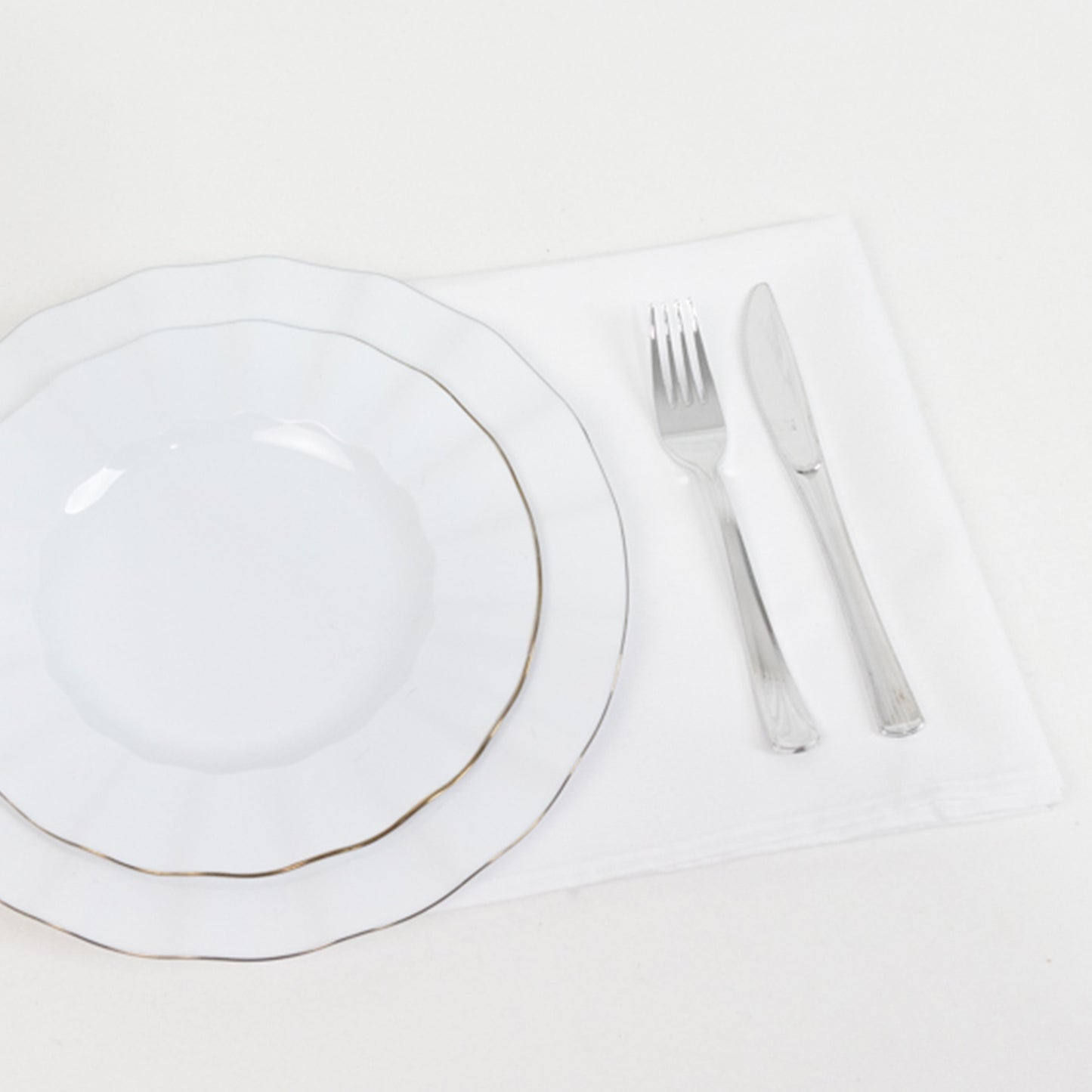 5 Pack White Cotton Blend Cloth Napkins, Washable Reusable Table Dinner Napkins - 20"x20"