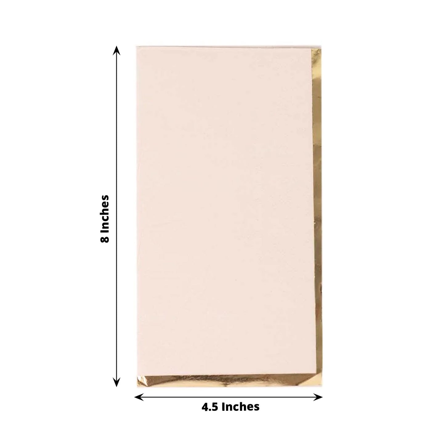 50 Pack Blush Soft 2 Ply Disposable Party Napkins with Gold Foil Edge, Dinner Paper Napkins
