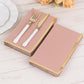 50 Pack Dusty Rose Soft 2 Ply Disposable Party Napkins with Gold Foil Edge, Dinner Paper Napkins