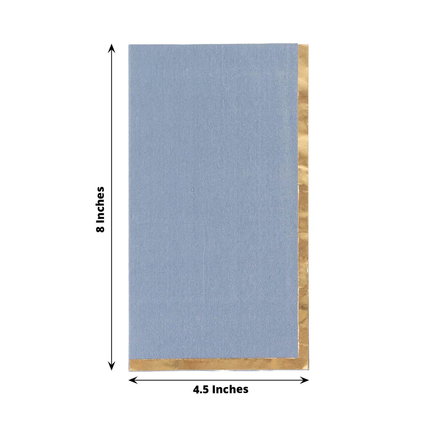 50 Pack Dusty Blue Soft 2 Ply Disposable Party Napkins with Gold Foil Edge, Dinner Paper Napkins