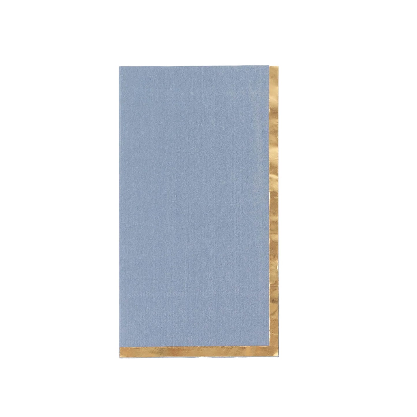 50 Pack Dusty Blue Soft 2 Ply Disposable Party Napkins with Gold Foil Edge, Dinner Paper Napkins