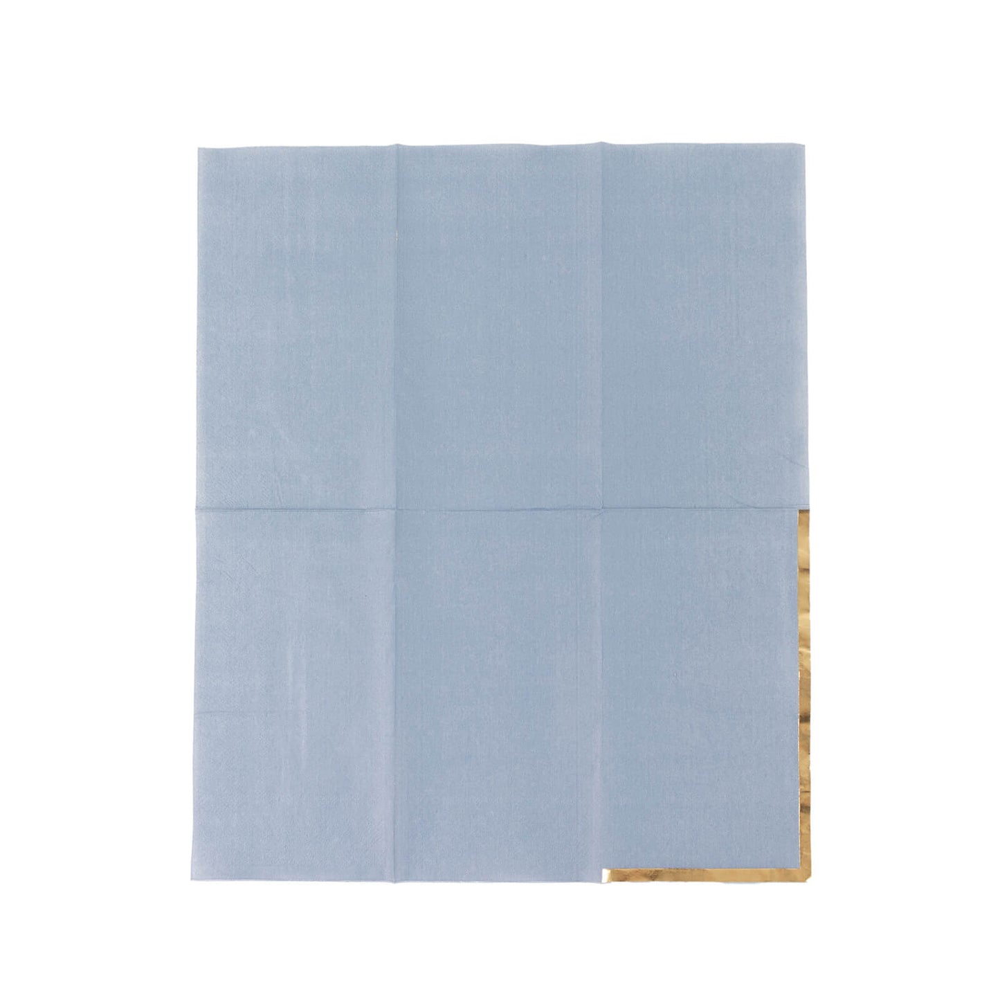 50 Pack Dusty Blue Soft 2 Ply Disposable Party Napkins with Gold Foil Edge, Dinner Paper Napkins