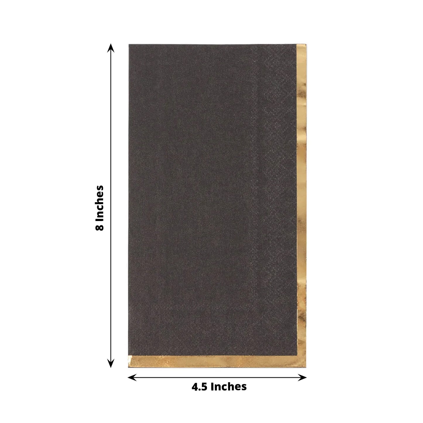 50 Pack Black Soft 2 Ply Disposable Party Napkins with Gold Foil Edge, Dinner Paper Napkins
