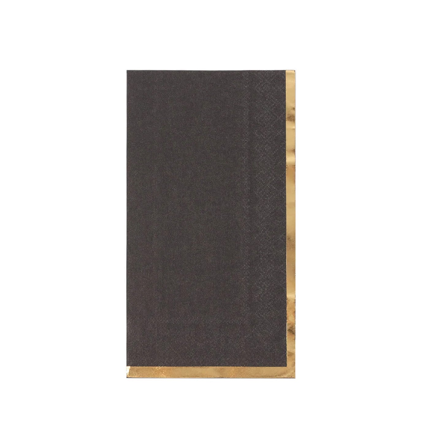 50 Pack Black Soft 2 Ply Disposable Party Napkins with Gold Foil Edge, Dinner Paper Napkins