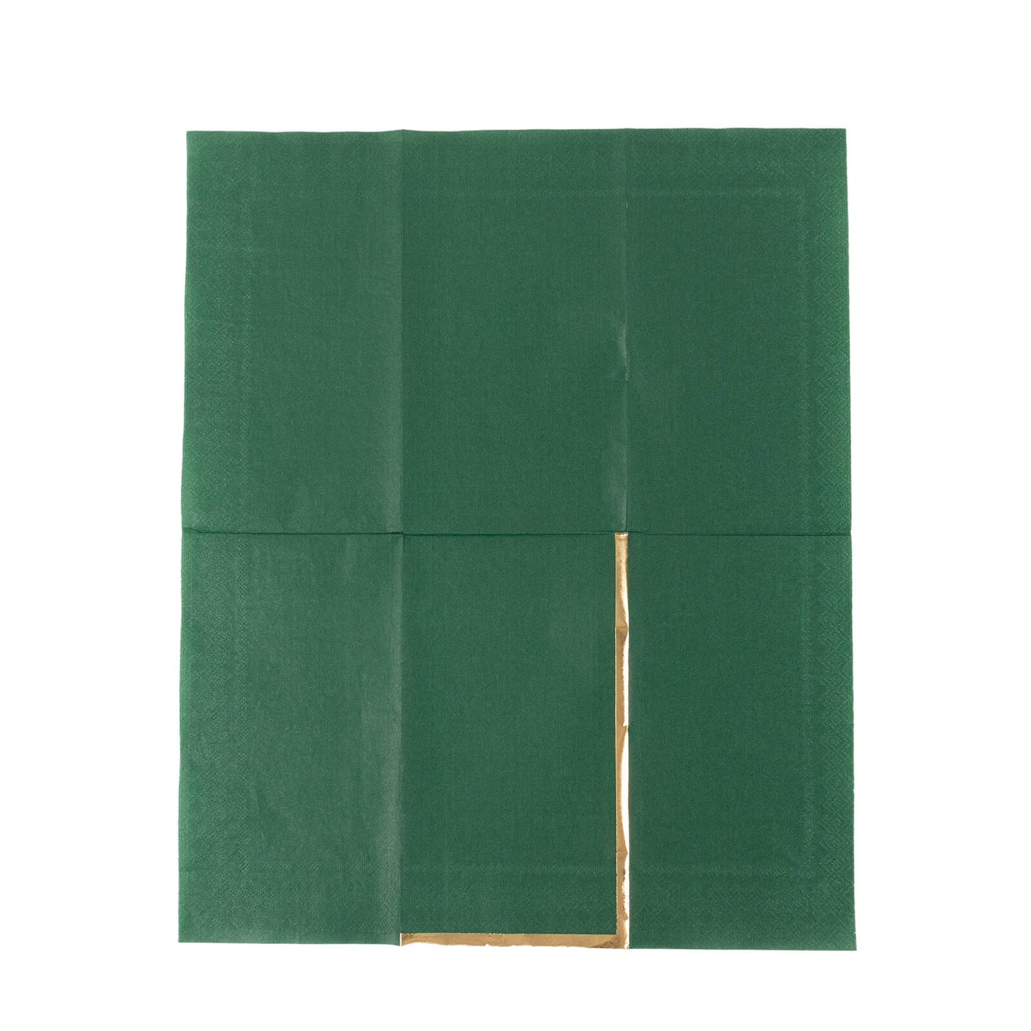 50 Pack Hunter Emerald Green Soft 2 Ply Disposable Party Napkins with Gold Foil Edge, Dinner Paper Napkins