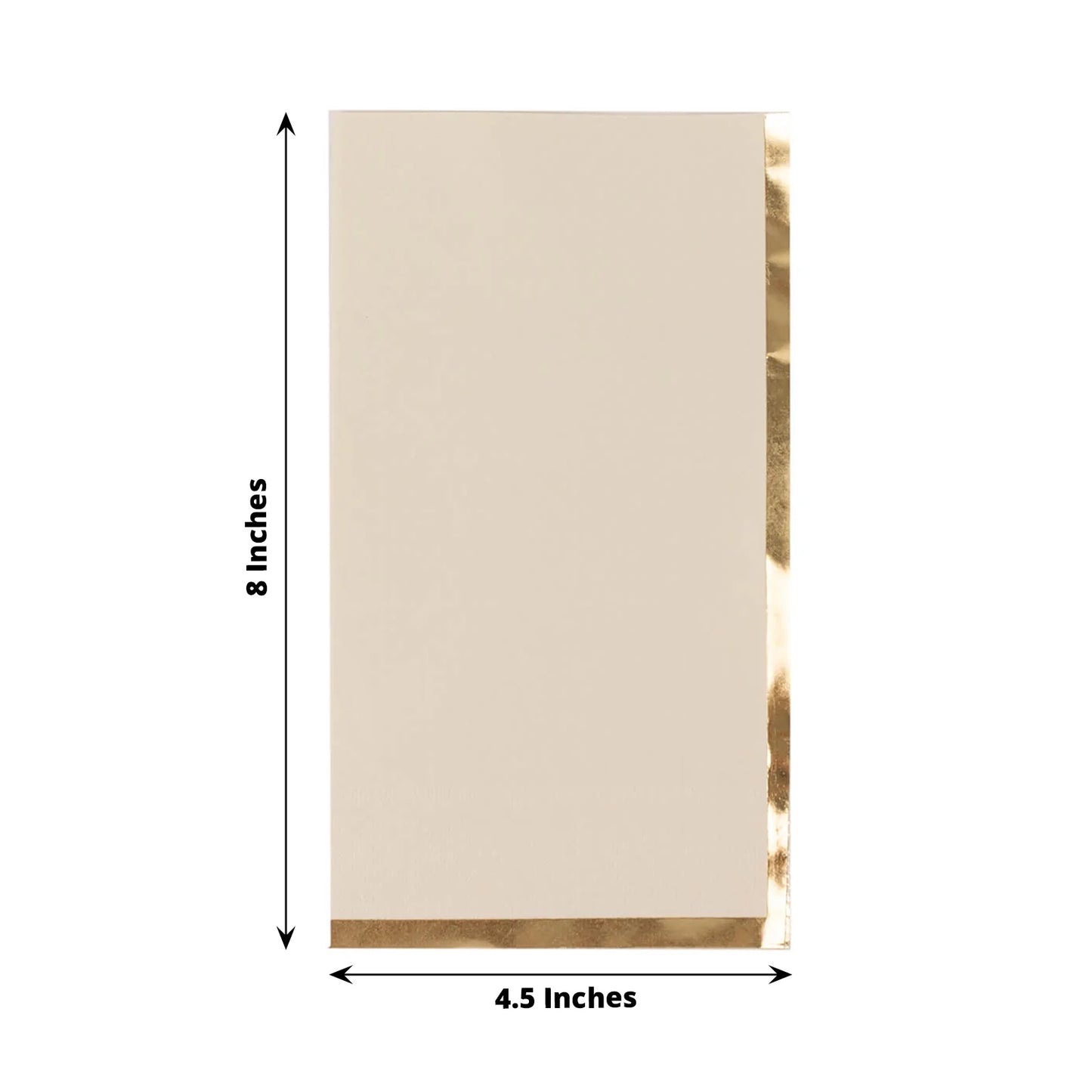 50 Pack Ivory Soft 2 Ply Disposable Party Napkins with Gold Foil Edge, Dinner Paper Napkins