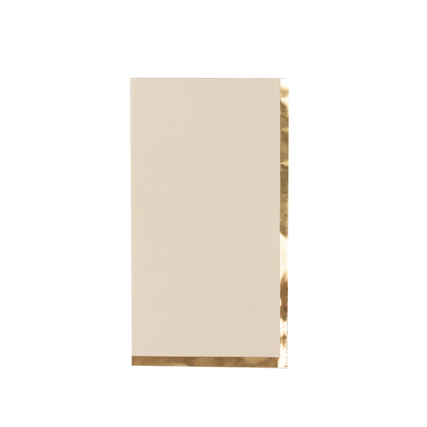 50 Pack Ivory Soft 2 Ply Disposable Party Napkins with Gold Foil Edge, Dinner Paper Napkins