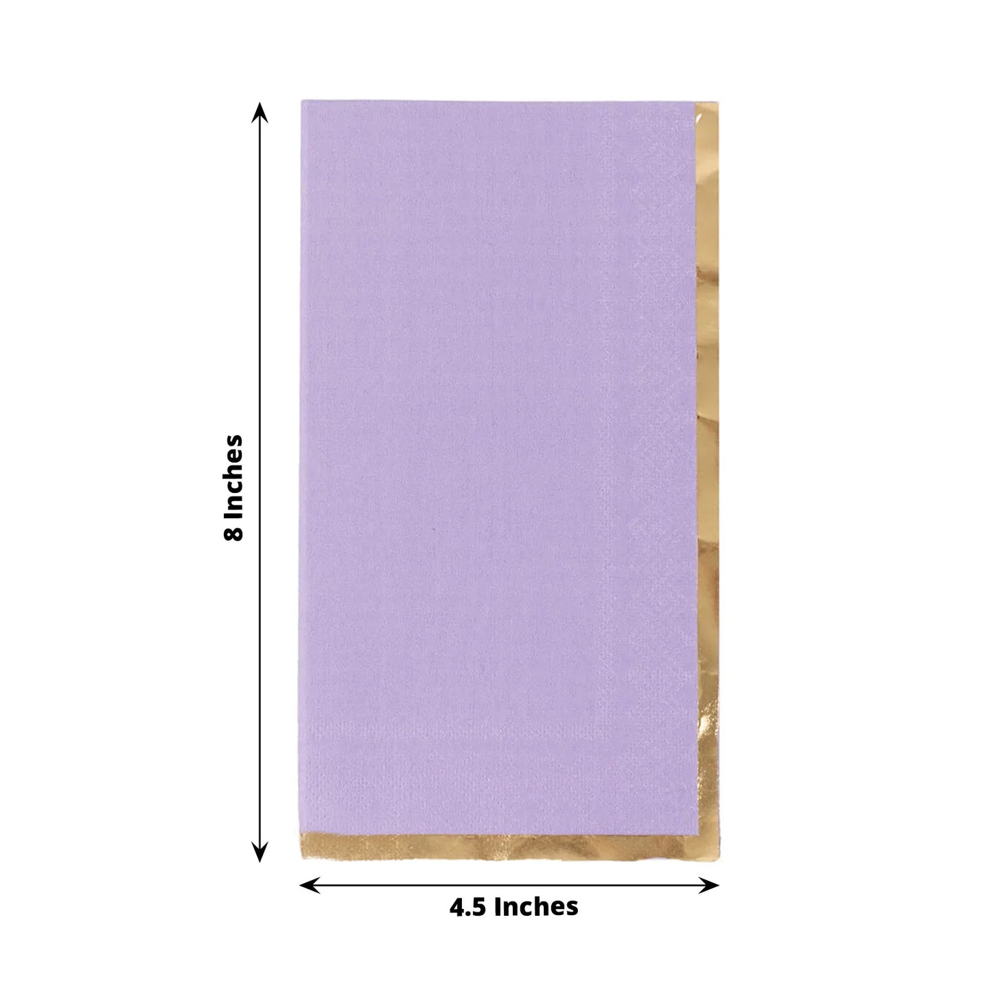 50 Pack Lavender Soft 2 Ply Disposable Party Napkins with Gold Foil Edge, Dinner Paper Napkins