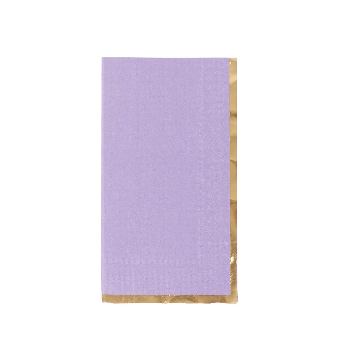 50 Pack Lavender Soft 2 Ply Disposable Party Napkins with Gold Foil Edge, Dinner Paper Napkins