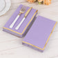 50 Pack Lavender Soft 2 Ply Disposable Party Napkins with Gold Foil Edge, Dinner Paper Napkins