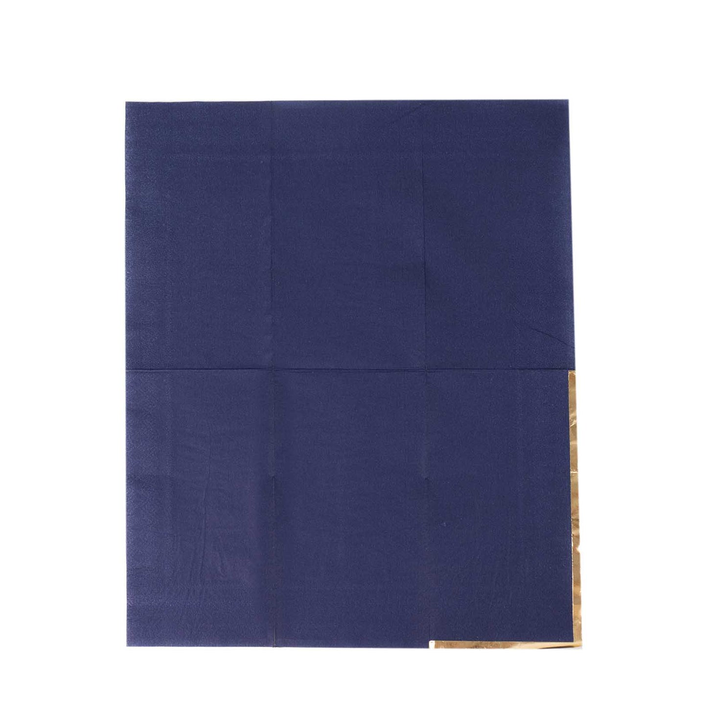 50 Pack Navy Blue Soft 2 Ply Disposable Party Napkins with Gold Foil Edge, Dinner Paper Napkins