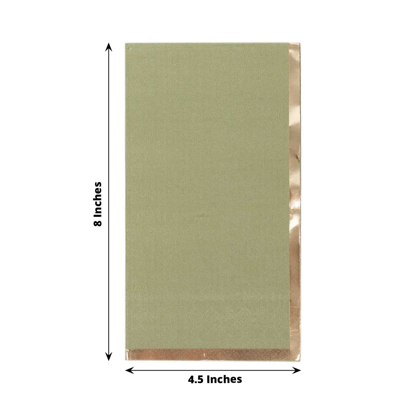 50 Pack Olive Green Soft 2 Ply Disposable Party Napkins with Gold Foil Edge, Dinner Paper Napkins