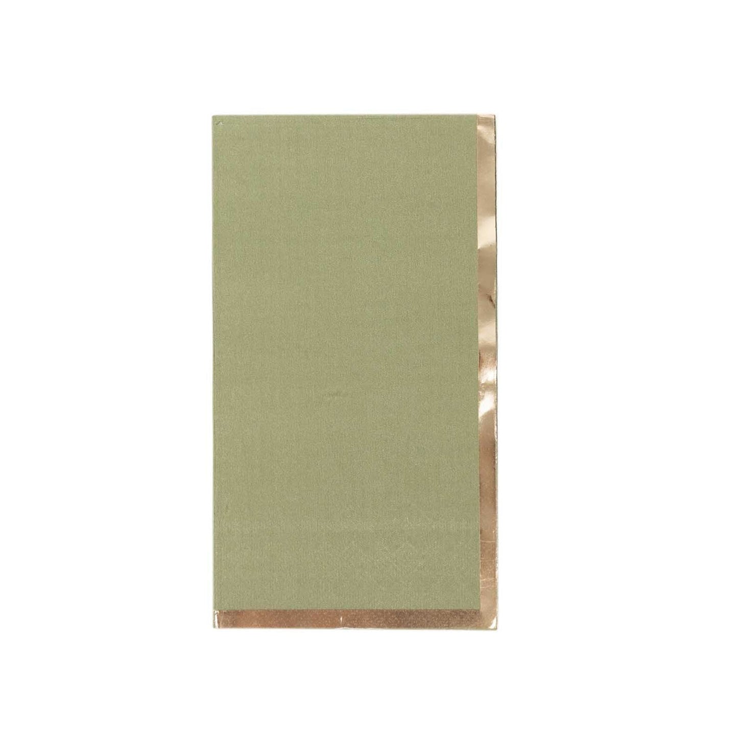 50 Pack Olive Green Soft 2 Ply Disposable Party Napkins with Gold Foil Edge, Dinner Paper Napkins