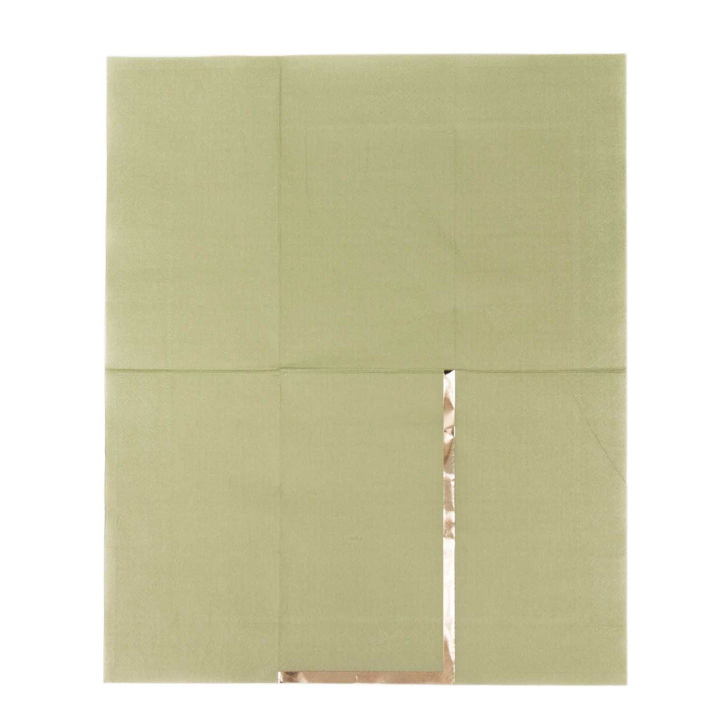 50 Pack Olive Green Soft 2 Ply Disposable Party Napkins with Gold Foil Edge, Dinner Paper Napkins