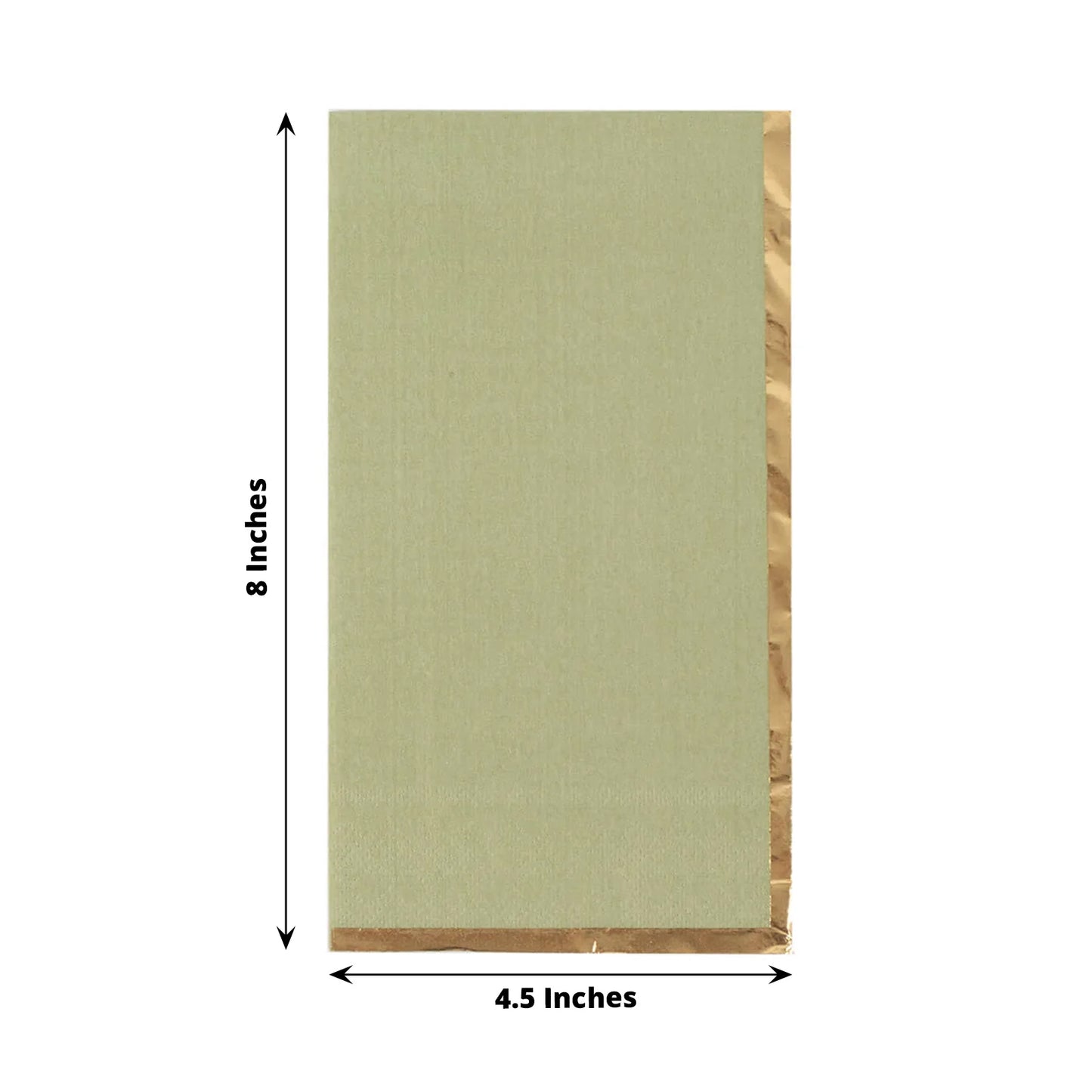 50 Pack Sage Green Soft 2 Ply Disposable Party Napkins with Gold Foil Edge, Dinner Paper Napkins