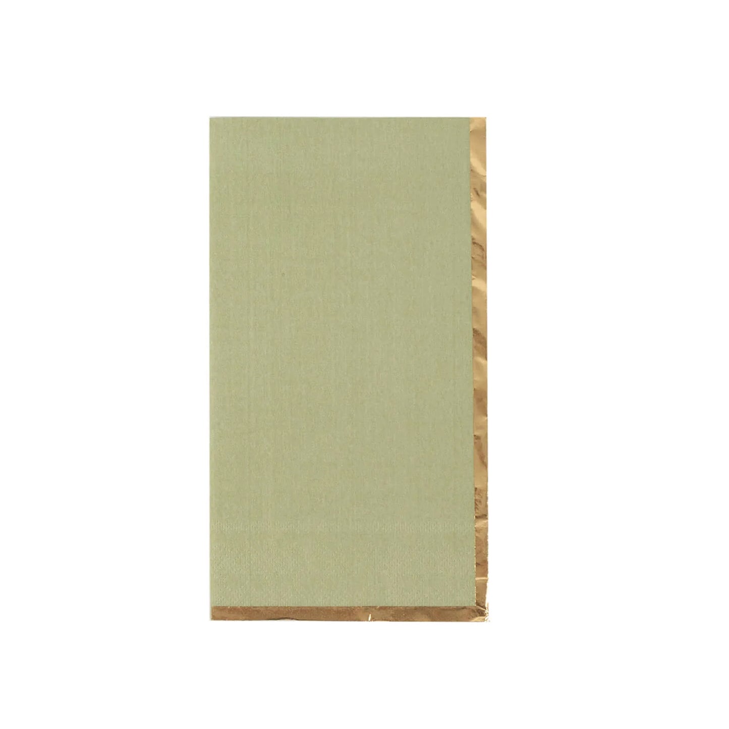 50 Pack Sage Green Soft 2 Ply Disposable Party Napkins with Gold Foil Edge, Dinner Paper Napkins