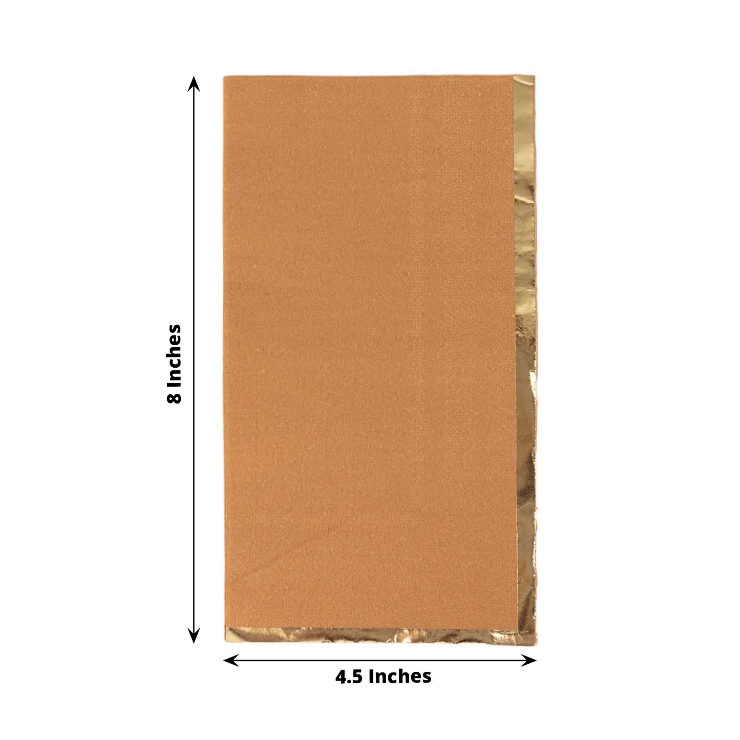 50 Pack Terracotta Soft 2 Ply Disposable Party Napkins with Gold Foil Edge, Dinner Paper Napkins