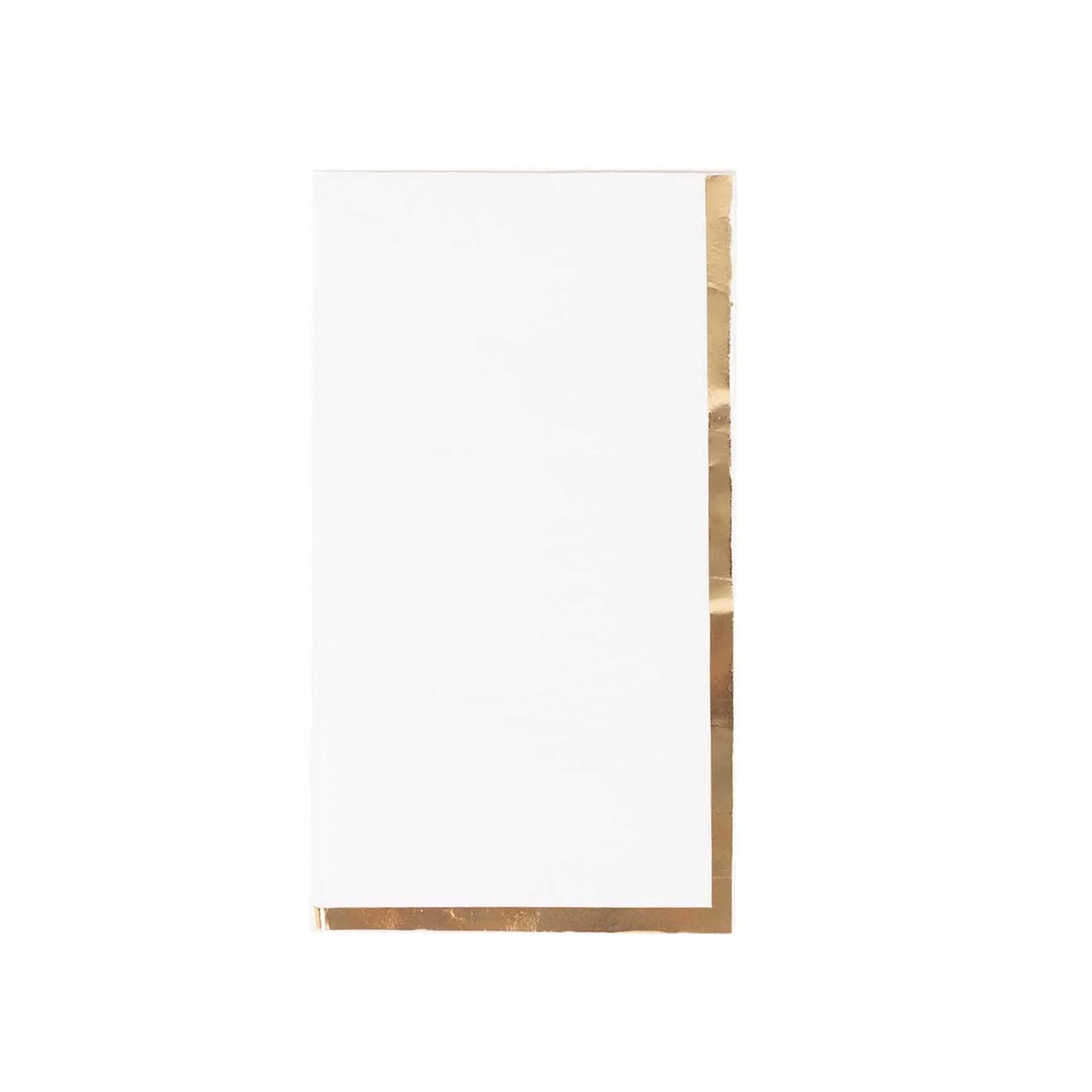 50 Pack White Soft 2 Ply Disposable Party Napkins with Gold Foil Edge, Dinner Paper Napkins