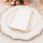 50 Pack White Soft 2 Ply Disposable Party Napkins with Gold Foil Edge, Dinner Paper Napkins