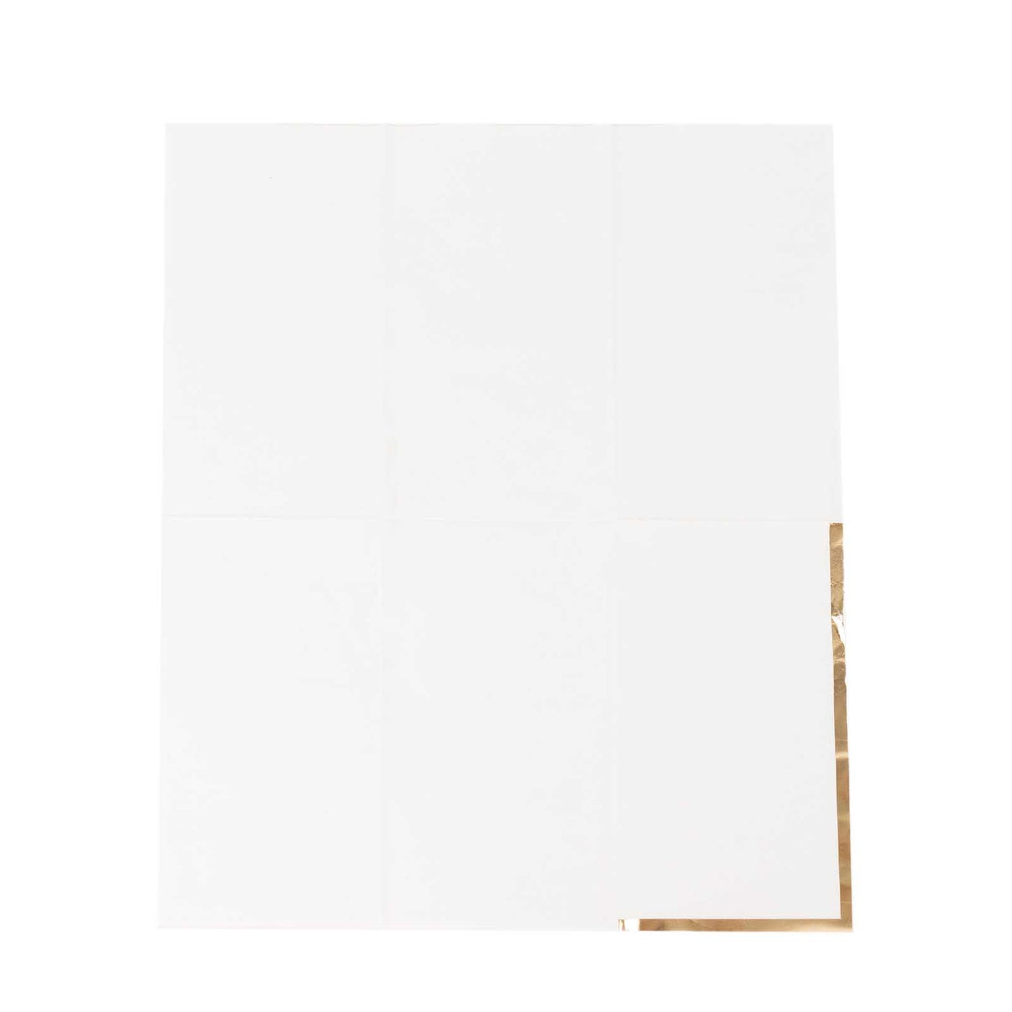 50 Pack White Soft 2 Ply Disposable Party Napkins with Gold Foil Edge, Dinner Paper Napkins