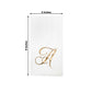 100 Paper Dinner Napkins White with Gold Foil Monogram "A" – 8"x4" Folded, Disposable Party Napkins