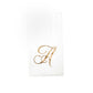 100 Paper Dinner Napkins White with Gold Foil Monogram "A" – 8"x4" Folded, Disposable Party Napkins