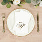 100 Paper Dinner Napkins White with Gold Foil Monogram "A" – 8"x4" Folded, Disposable Party Napkins