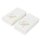 100 Paper Dinner Napkins White with Gold Foil Monogram "A" – 8"x4" Folded, Disposable Party Napkins