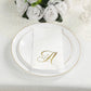 100 Paper Dinner Napkins White with Gold Foil Monogram "A" – 8"x4" Folded, Disposable Party Napkins