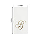 100 Paper Dinner Napkins White with Gold Foil Monogram "B" – 8"x4" Folded, Disposable Party Napkins