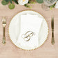 100 Paper Dinner Napkins White with Gold Foil Monogram "B" – 8"x4" Folded, Disposable Party Napkins