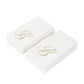 100 Paper Dinner Napkins White with Gold Foil Monogram "B" – 8"x4" Folded, Disposable Party Napkins