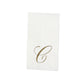 100 Paper Dinner Napkins White with Gold Foil Monogram "C" – 8"x4" Folded, Disposable Party Napkins