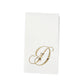 100 Paper Dinner Napkins White with Gold Foil Monogram "D" – 8"x4" Folded, Disposable Party Napkins