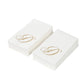 100 Paper Dinner Napkins White with Gold Foil Monogram "D" – 8"x4" Folded, Disposable Party Napkins