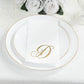 100 Paper Dinner Napkins White with Gold Foil Monogram "D" – 8"x4" Folded, Disposable Party Napkins