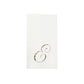 100 Paper Dinner Napkins White with Gold Foil Monogram "E" – 8"x4" Folded, Disposable Party Napkins