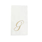 100 Paper Dinner Napkins White with Gold Foil Monogram "G" – 8"x4" Folded, Disposable Party Napkins