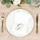 100 Paper Dinner Napkins White with Gold Foil Monogram "G" – 8"x4" Folded, Disposable Party Napkins