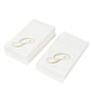 100 Paper Dinner Napkins White with Gold Foil Monogram "G" – 8"x4" Folded, Disposable Party Napkins