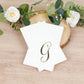 100 Paper Dinner Napkins White with Gold Foil Monogram "G" – 8"x4" Folded, Disposable Party Napkins