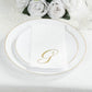 100 Paper Dinner Napkins White with Gold Foil Monogram "G" – 8"x4" Folded, Disposable Party Napkins