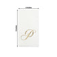 100 Paper Dinner Napkins White with Gold Foil Monogram "P" – 8"x4" Folded, Disposable Party Napkins