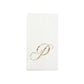 100 Paper Dinner Napkins White with Gold Foil Monogram "P" – 8"x4" Folded, Disposable Party Napkins