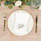 100 Paper Dinner Napkins White with Gold Foil Monogram "P" – 8"x4" Folded, Disposable Party Napkins