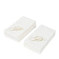 100 Paper Dinner Napkins White with Gold Foil Monogram "P" – 8"x4" Folded, Disposable Party Napkins